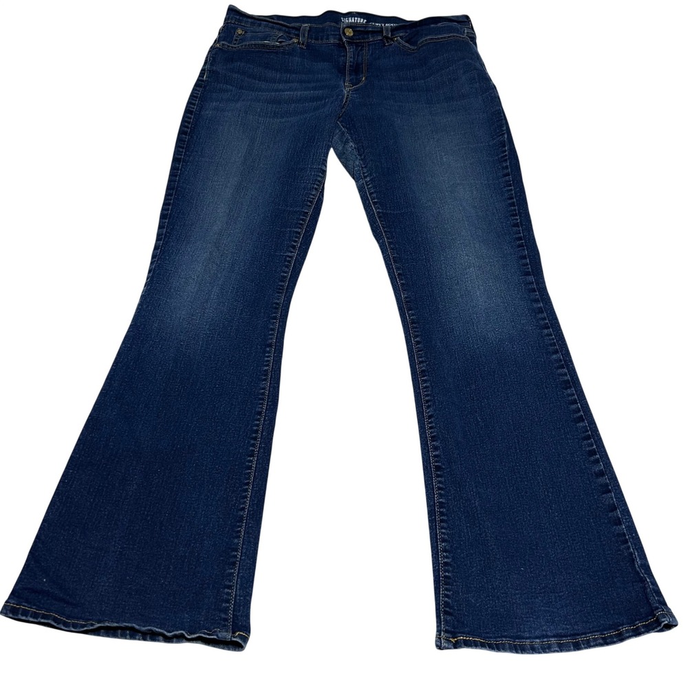 Signature by Levi Strauss Curvy Boot Cut Womens 14 32 Blue Denim Jeans